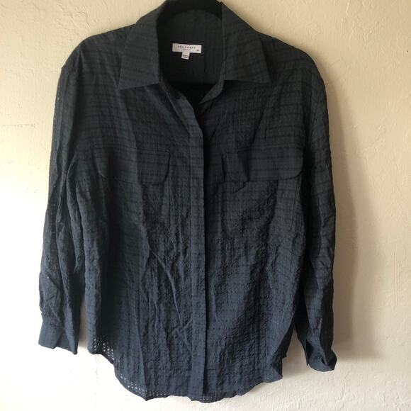NWOT Equipment Cotton Two Pocket Femme Shirt in Navy - Picture 1 of 8